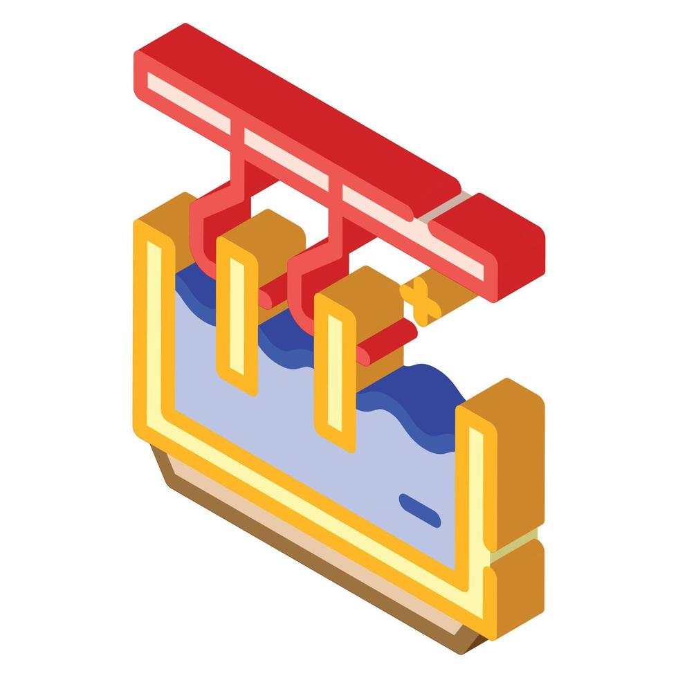 galvanic bath isometric icon vector isolated illustration