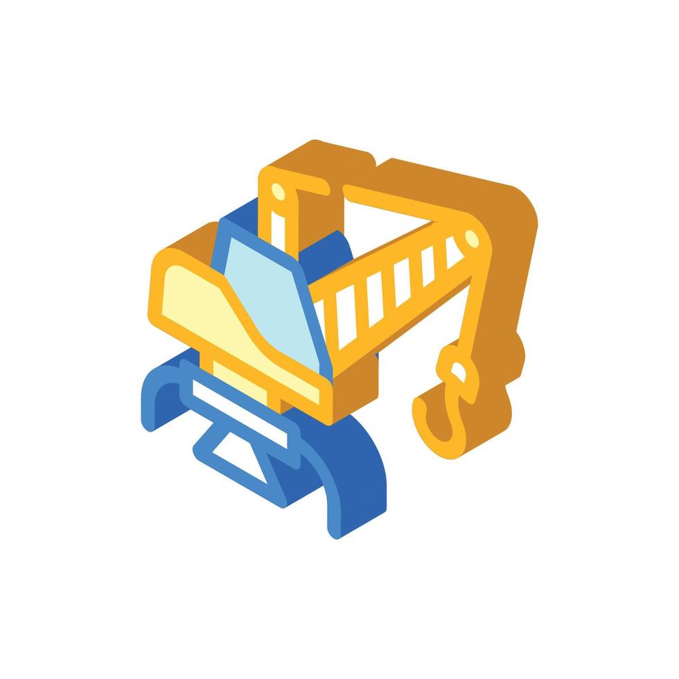 port crane isometric icon vector isolated illustration