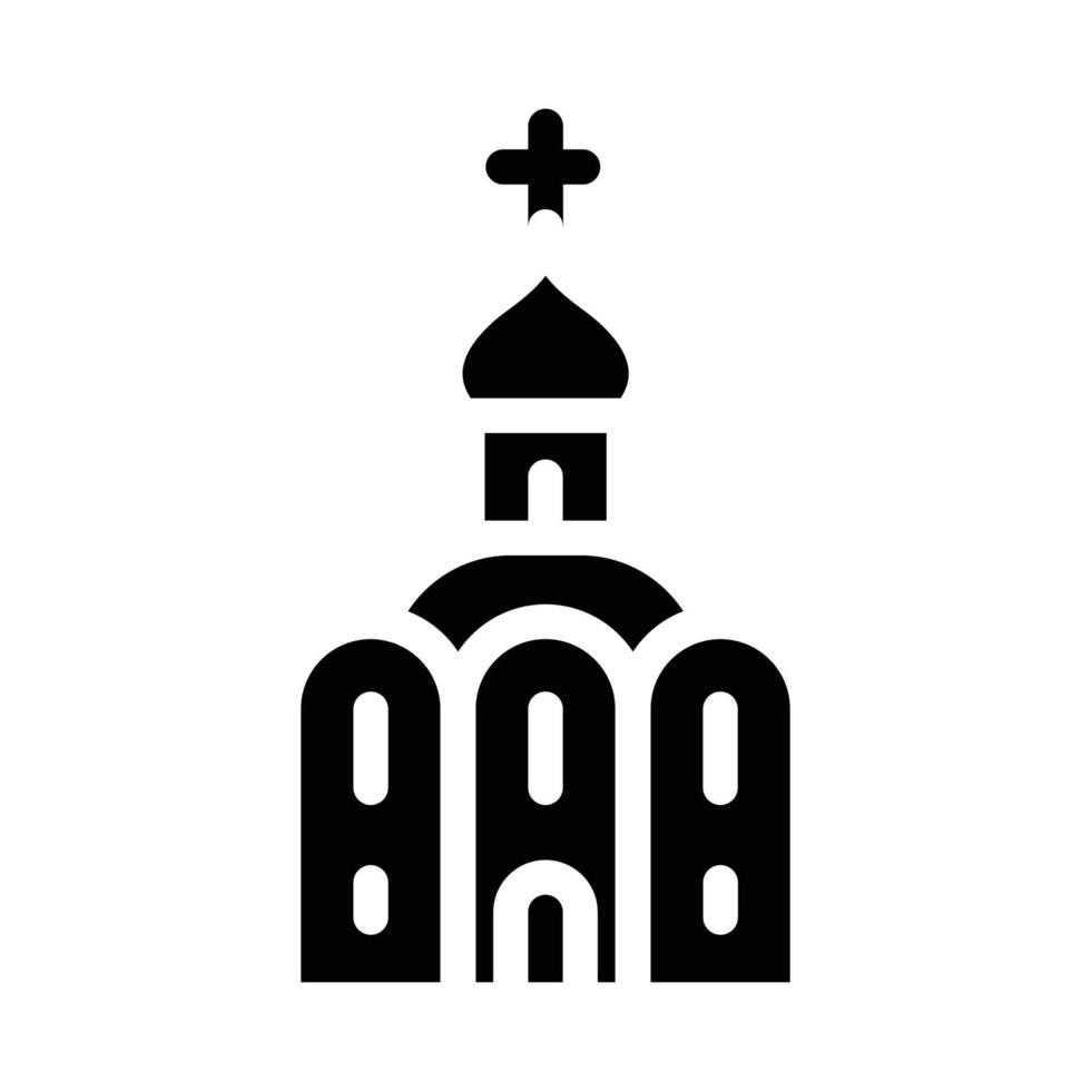 iglesia edificio glifo icono vector negro ilustración