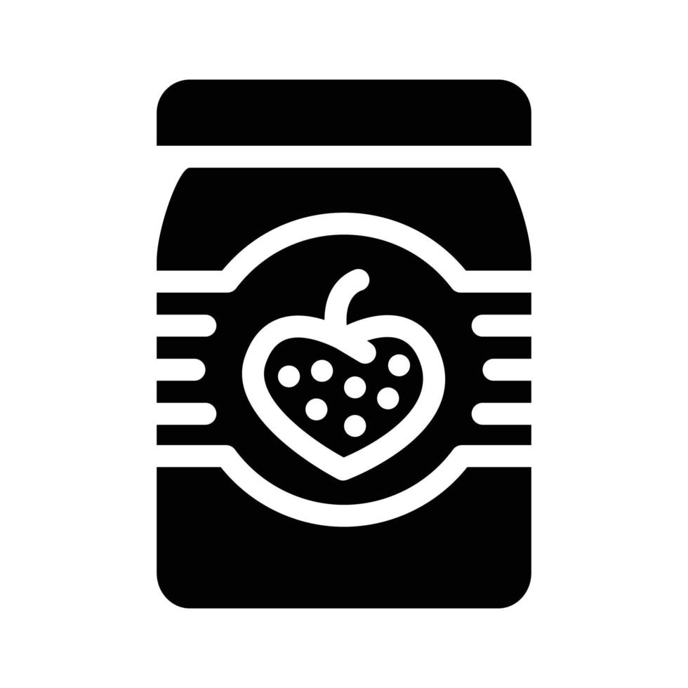 strawberry jam jar glyph icon vector illustration