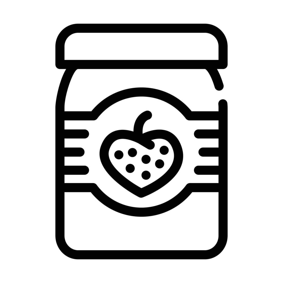strawberry jam jar line icon vector illustration