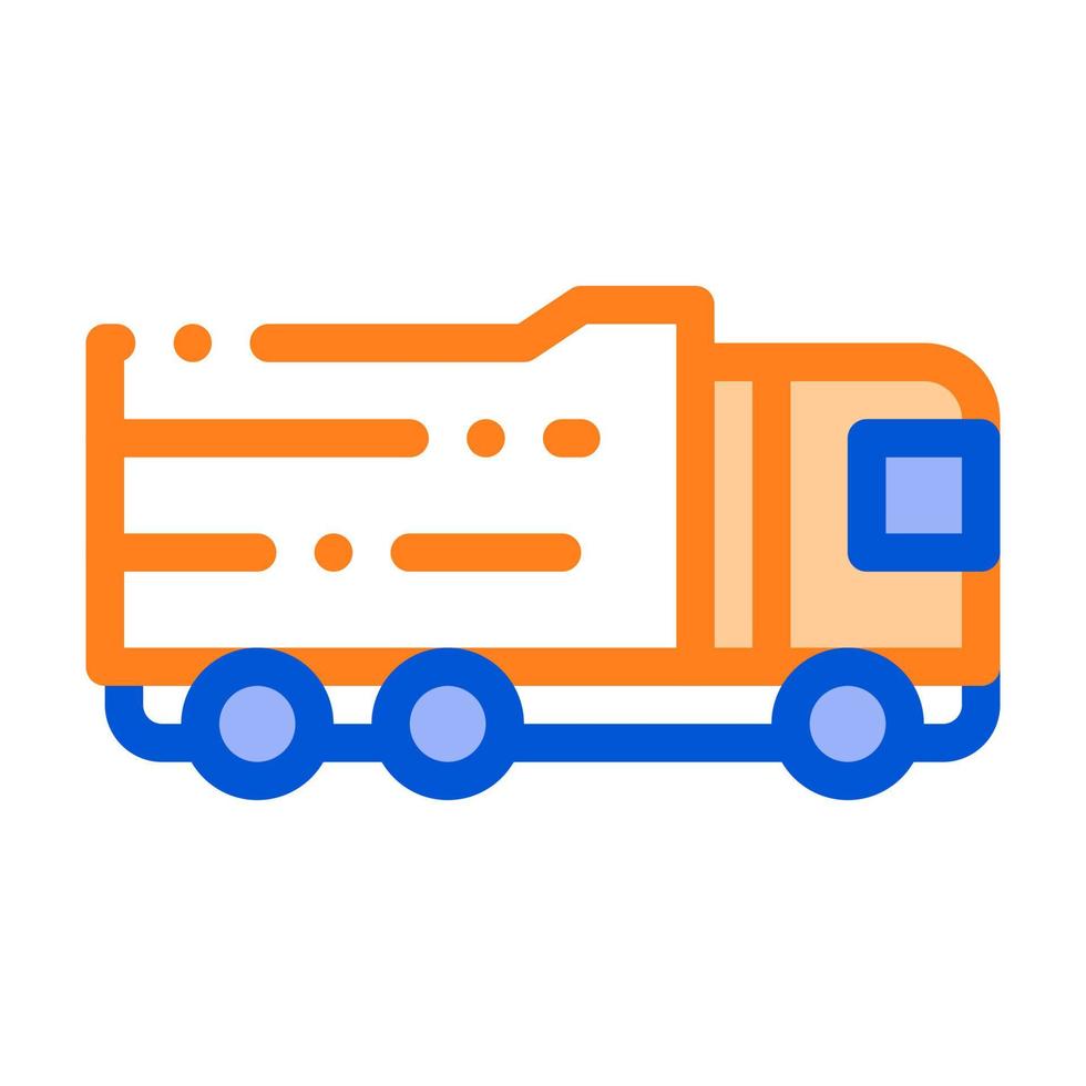 Agricultural Big Cargo Truck Vector Thin Line Icon