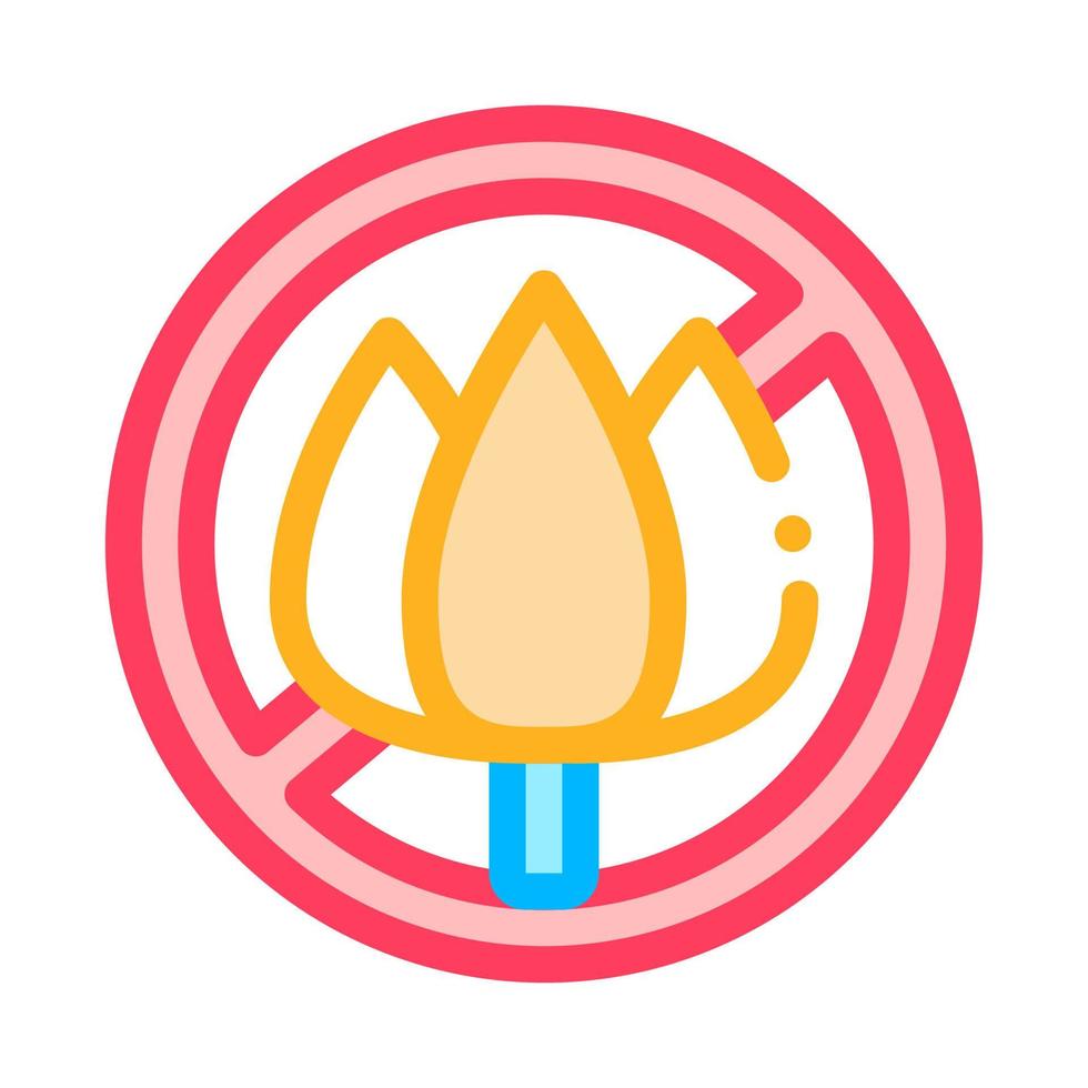 Allergen Free Sign Flower Vector Thin Line Icon