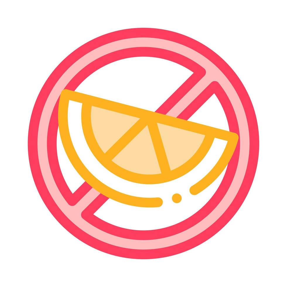 Allergen Free Sign Citrus Vector Thin Line Icon