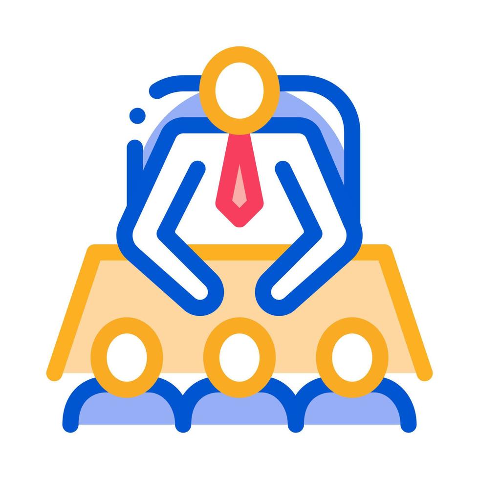 Office Meeting Icon Vector Outline Illustration