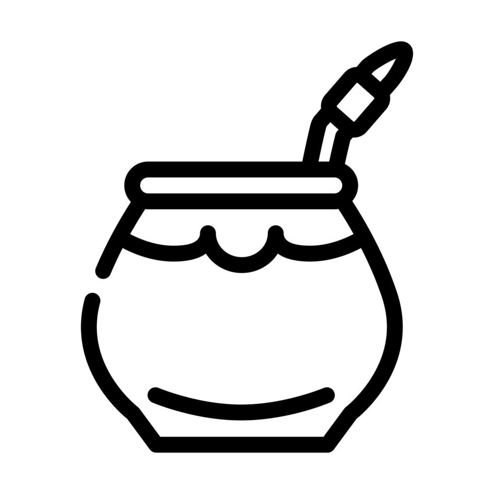 mate tea line icon vector illustration black