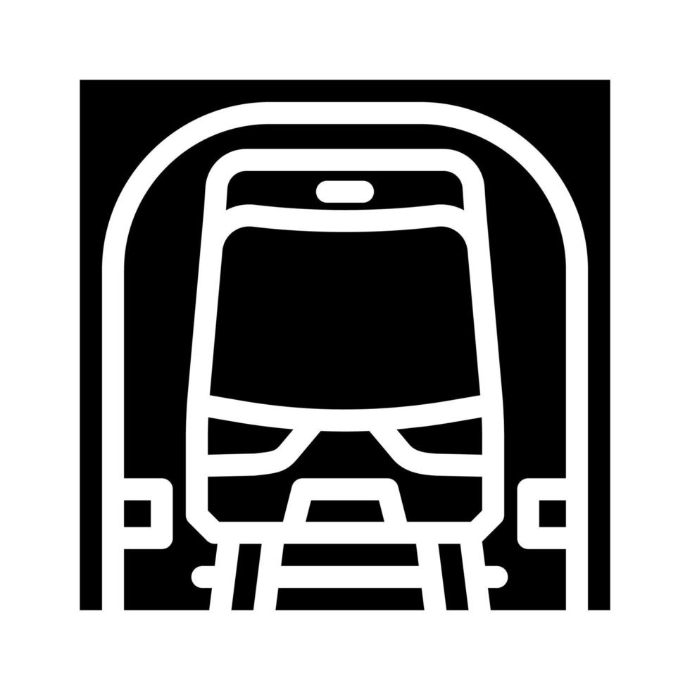 metro subterráneo transporte glifo icono vector ilustración