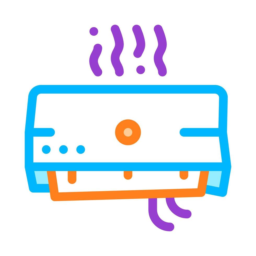 Broken Office Conditioner Vector Thin Line Icon