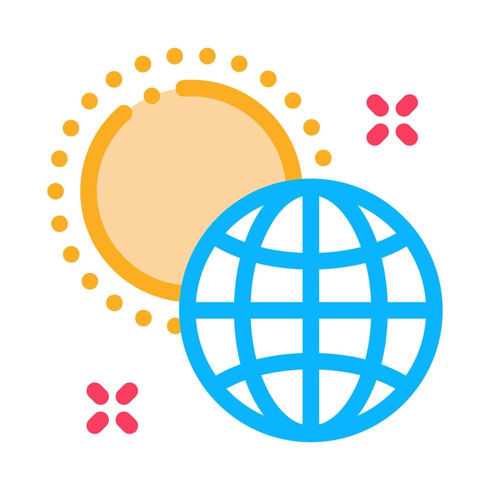 rotation of earth around sun icon vector outline illustration