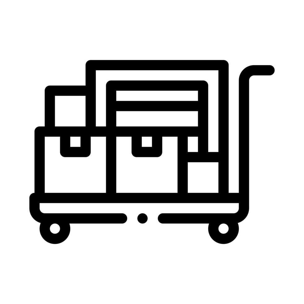 parcel trolley icon vector outline illustration