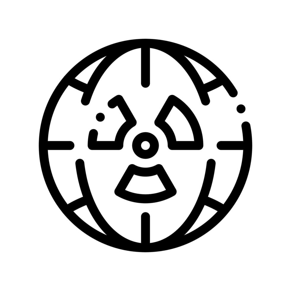 Radiation Symbol And Planet Vector Thin Line Icon