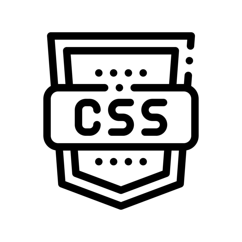 lenguaje de codificación css sistema vector icono de línea delgada