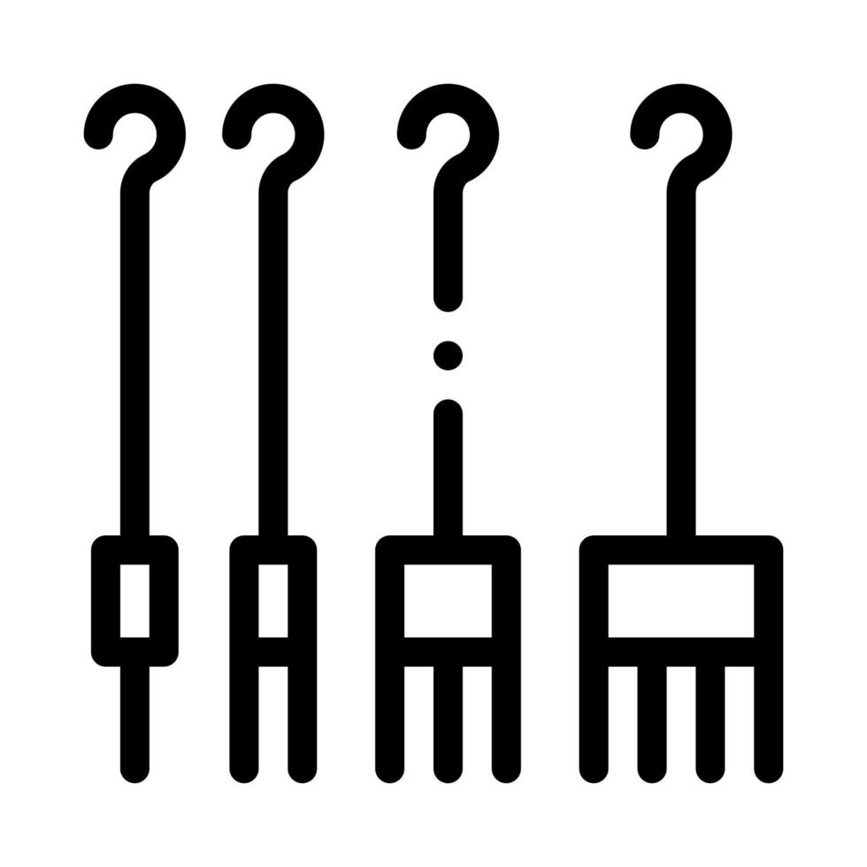 Piercing Hooks Icon Vector Outline Illustration