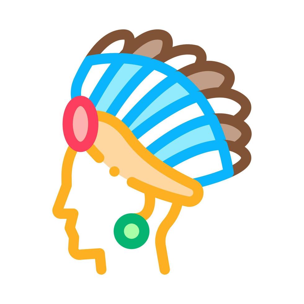 Aztec Headdress Icon Vector Outline Illustration