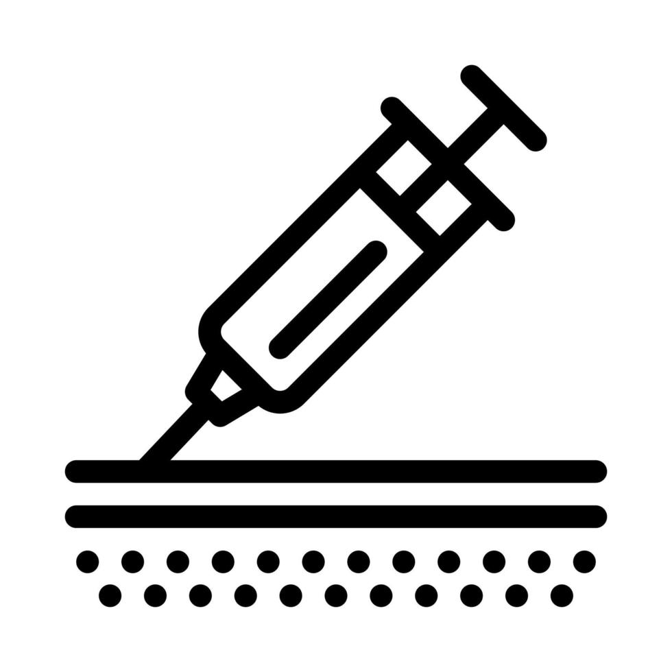 injection of syringe under skin icon vector outline illustration