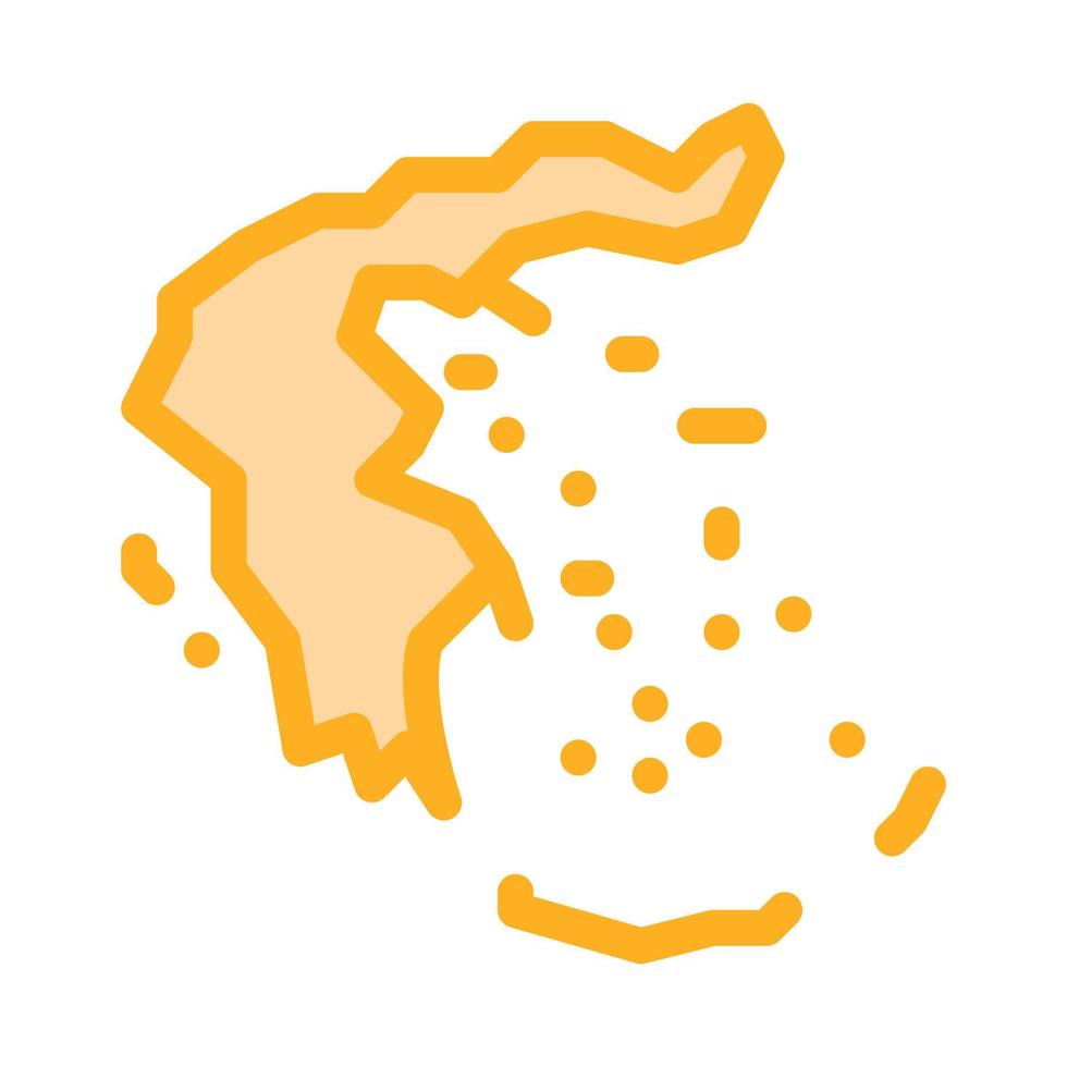grecia en la ilustración de contorno de vector de icono de mapa