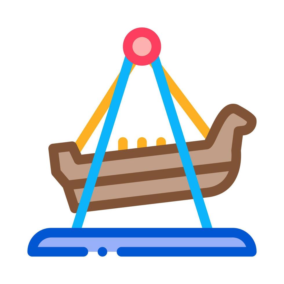 ilustración de contorno de vector de icono de columpio de barco