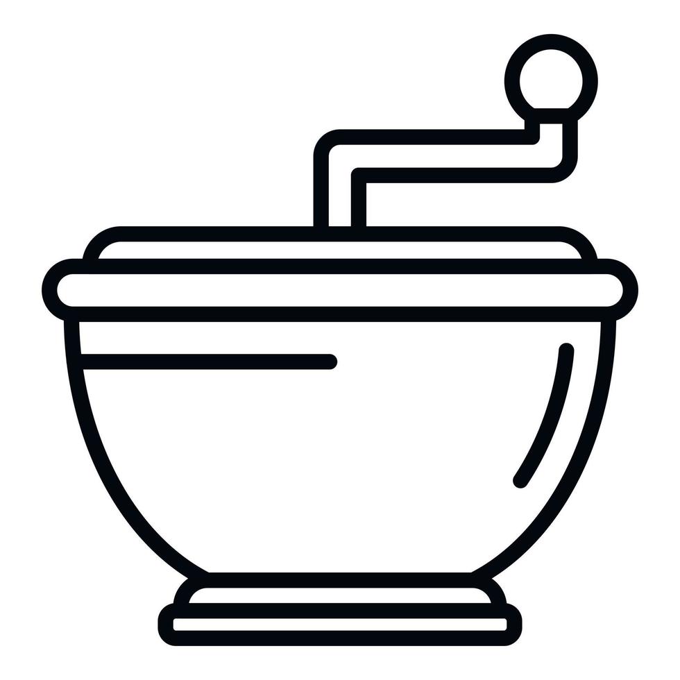 Bowl vegetable cutter icon outline vector. Cut hand vector