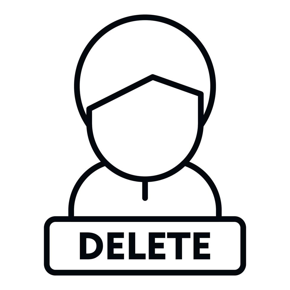 Delete user icon outline vector. People service vector