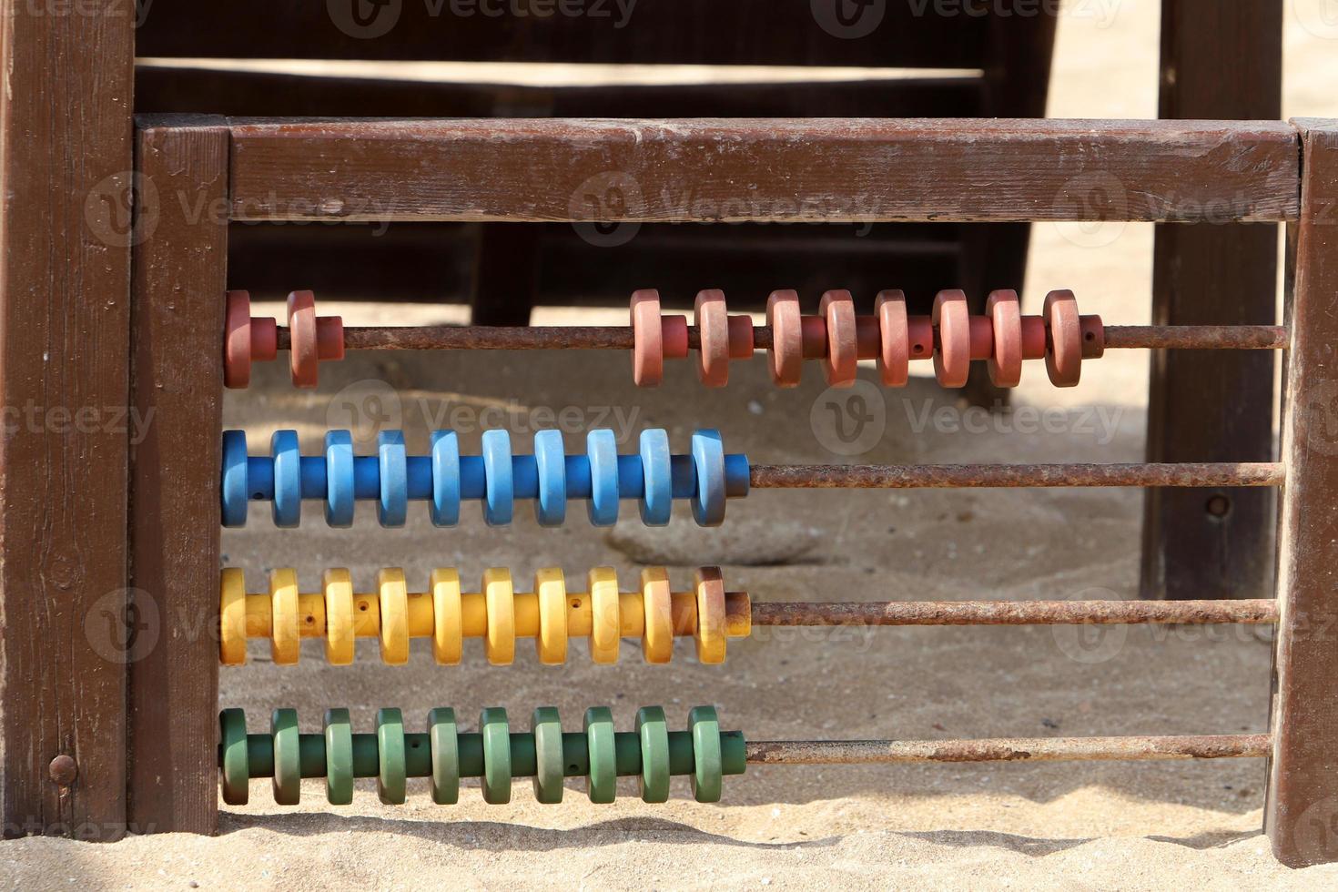 Figures on the playground in a city park in Israel. photo