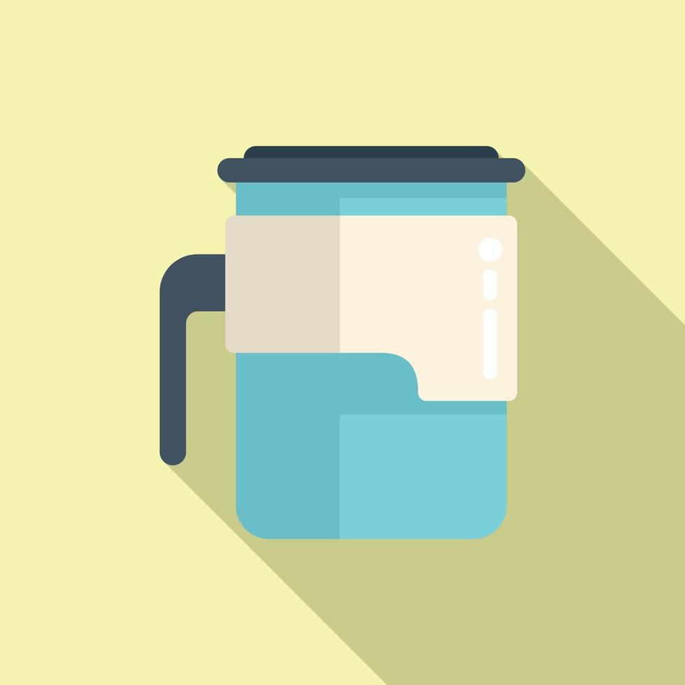 Recycle thermo cup icon flat vector. Coffee mug vector