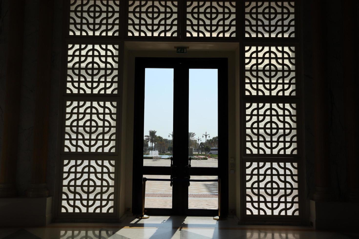 Abu Dhabi UAE 08 12 2022 . Fragments of the architecture of the Presidential Palace of the United Arab Emirates in Abu Dhabi photo