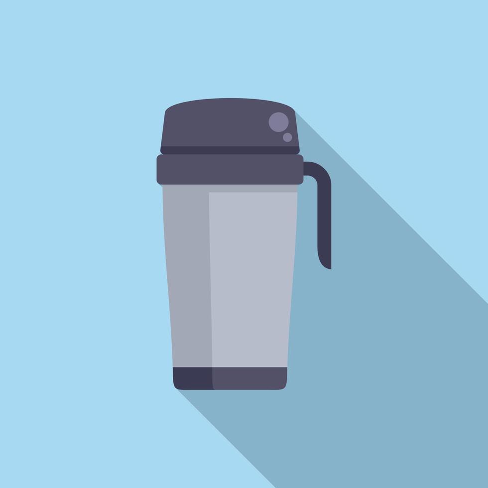 Thermal cup icon flat vector. Coffee mug vector