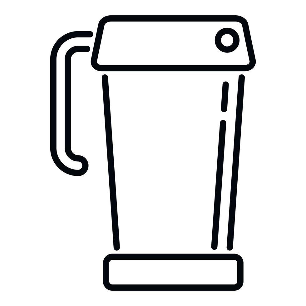 Silver thermo cup icon outline vector. Coffee mug vector