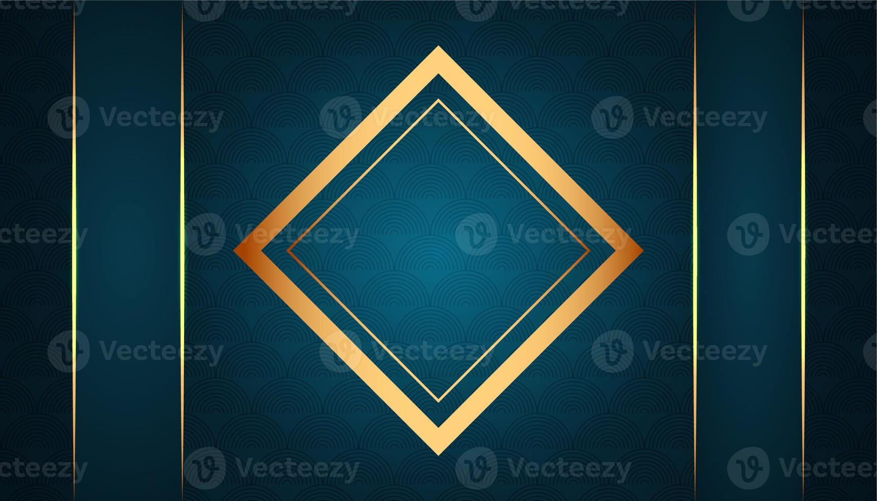 modern luxury abstract background with glowing golden line elements .Beautiful geometric shapes on an elegant blue gradient background. vector photo