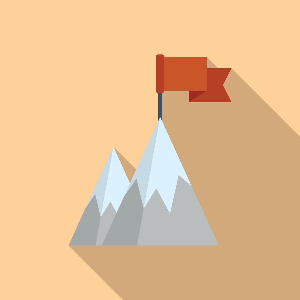 Leader flag on mountain icon flat vector. Top career 17325556 Vector ...