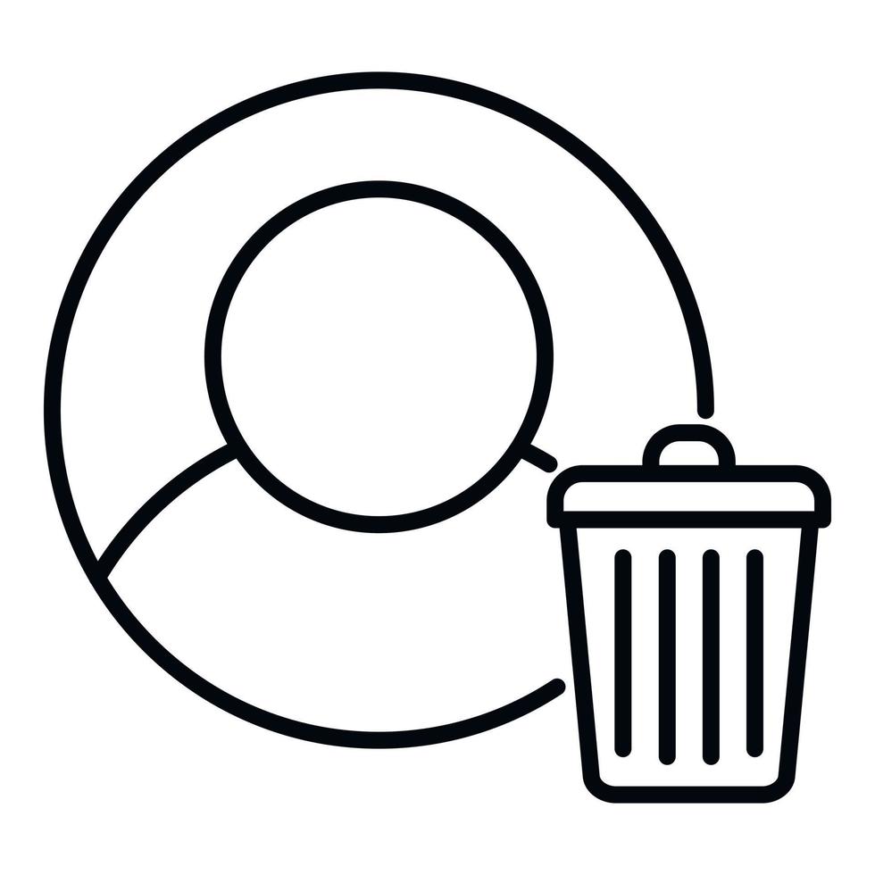 Delete user icon outline vector. File profile vector