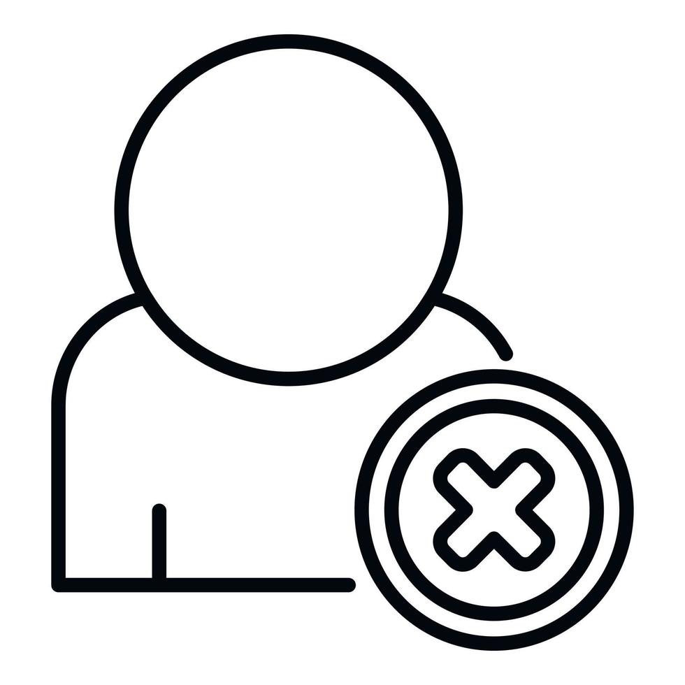 Social user delete icon outline vector. Sign file vector