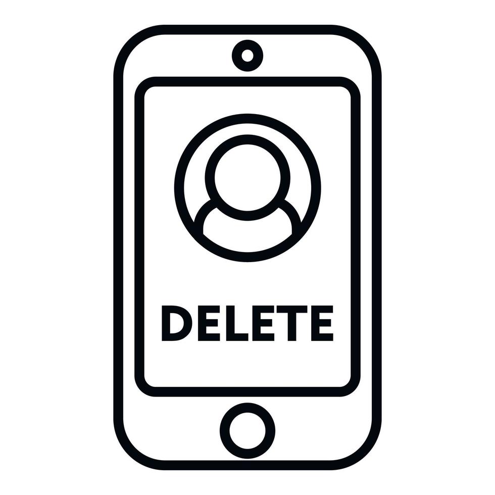 Delete user online icon outline vector. People service vector