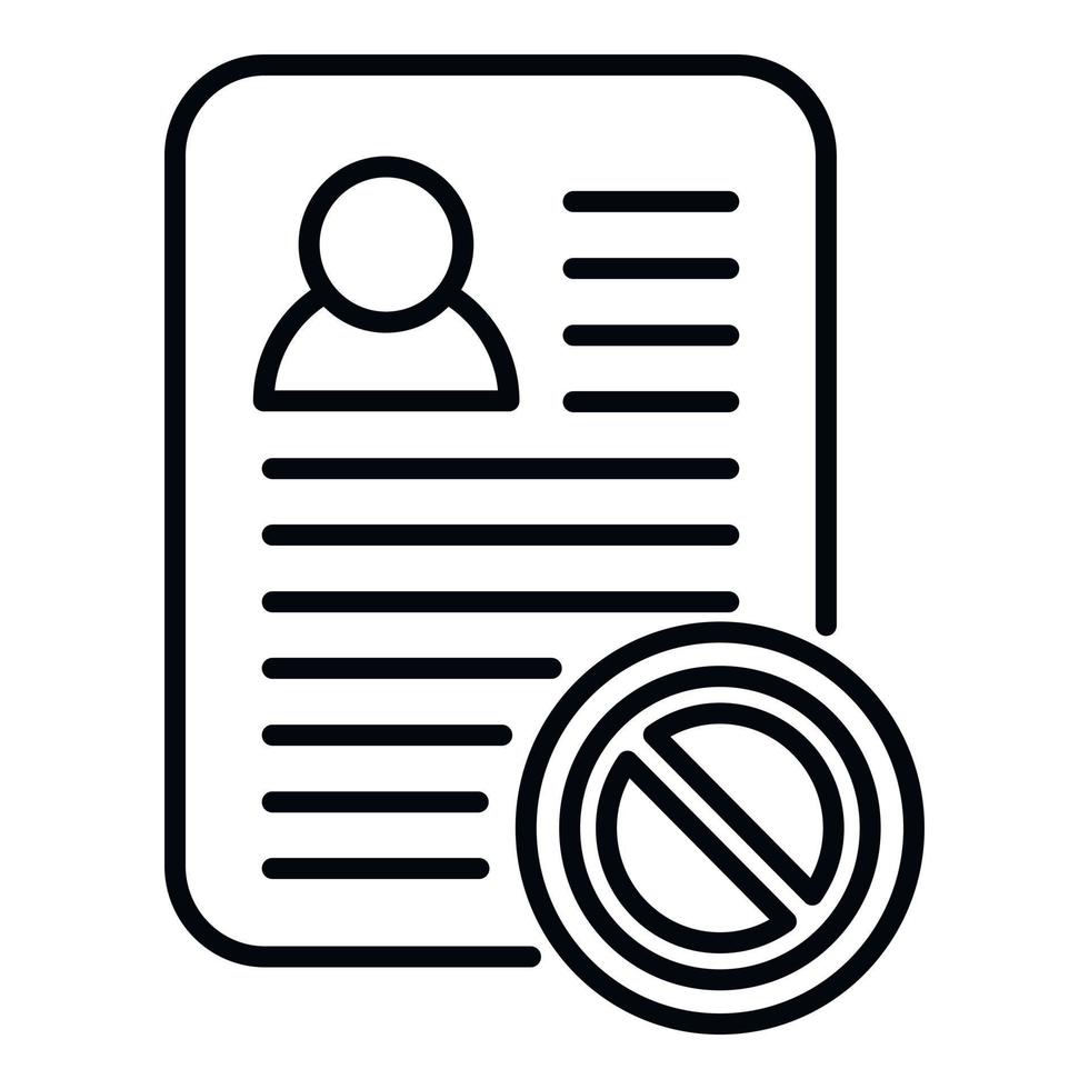 Remove user data icon outline vector. Delete service vector