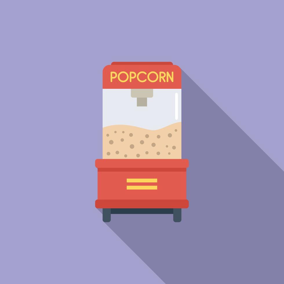 Popcorn machine icon flat vector. Corn food vector