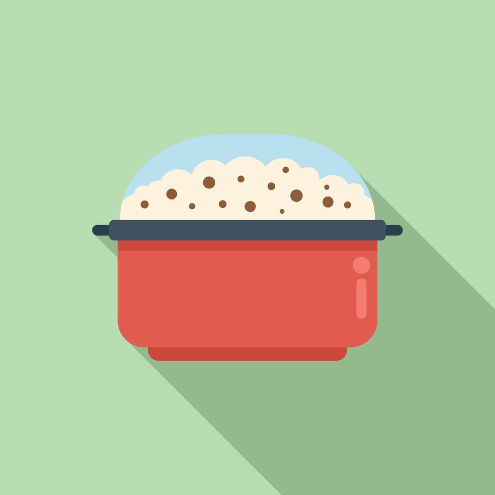 Popcorn full pot icon flat vector. Corn machine vector