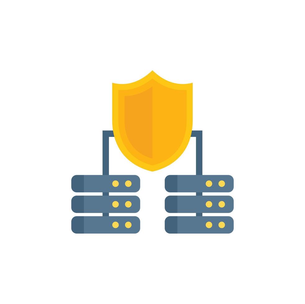 Server data privacy icon flat vector. Protect password vector