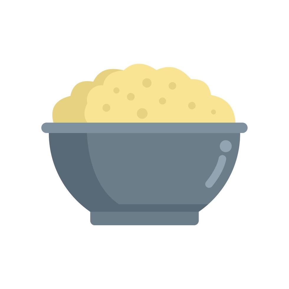 vector plano de icono de comida de puré de patata. plato de comida