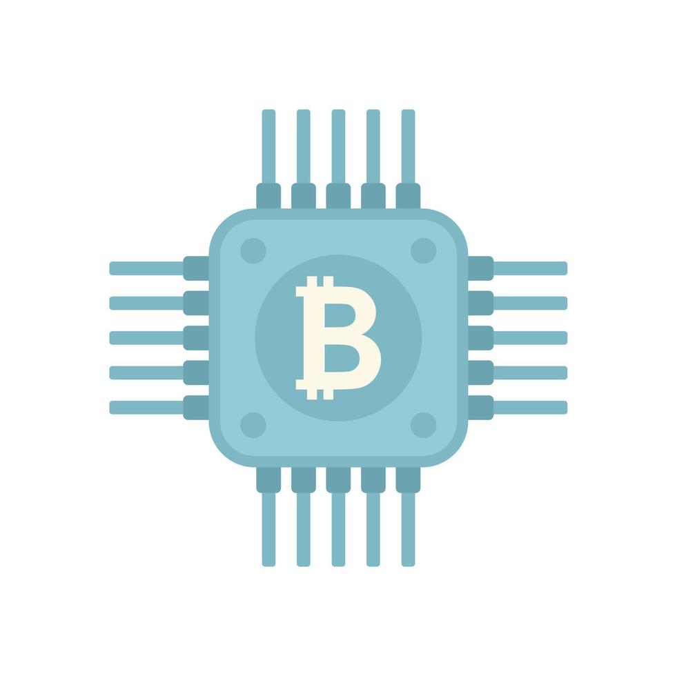 Cryptocurrency processor icon flat vector. Crypto money vector