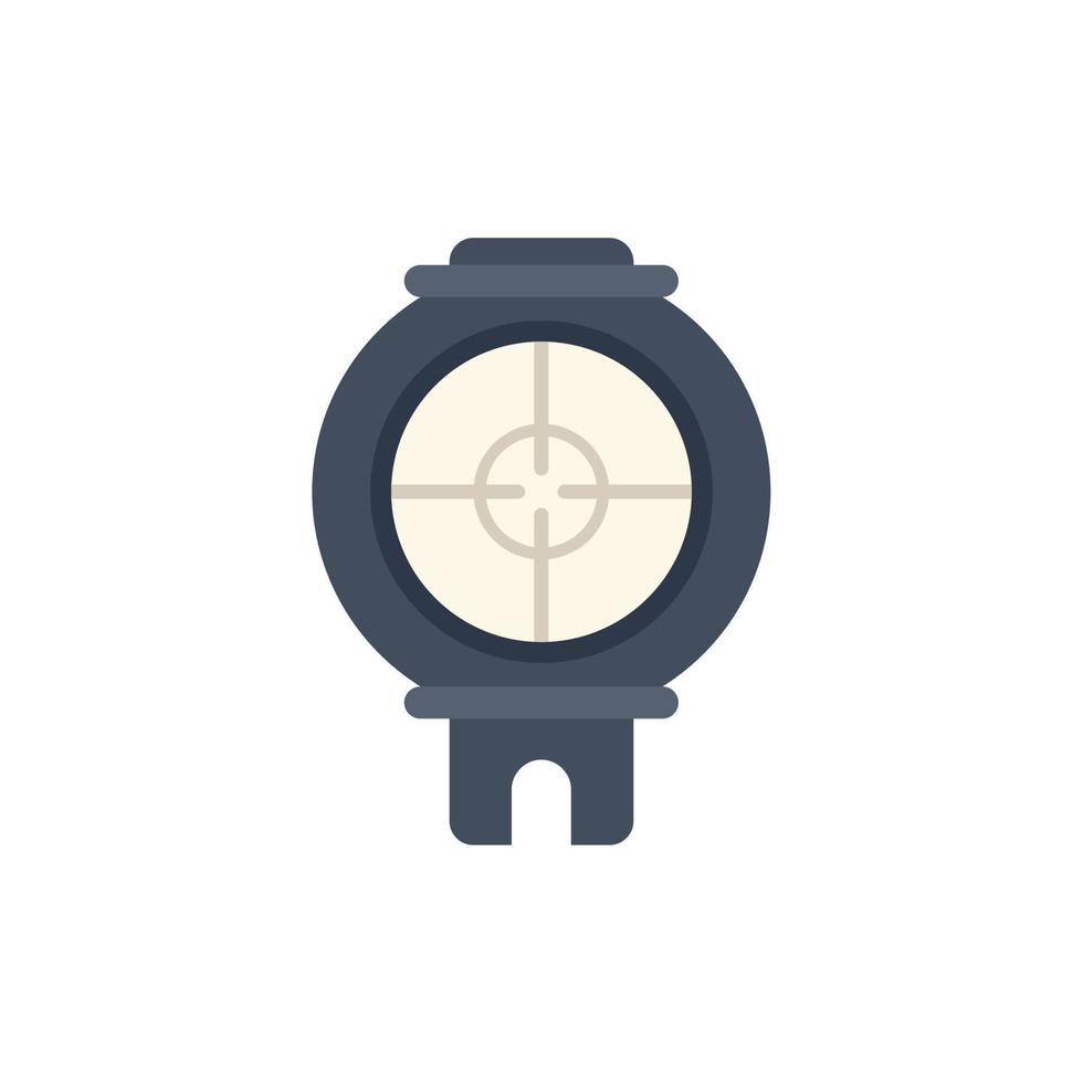 Scope icon flat vector. Rifle gun vector
