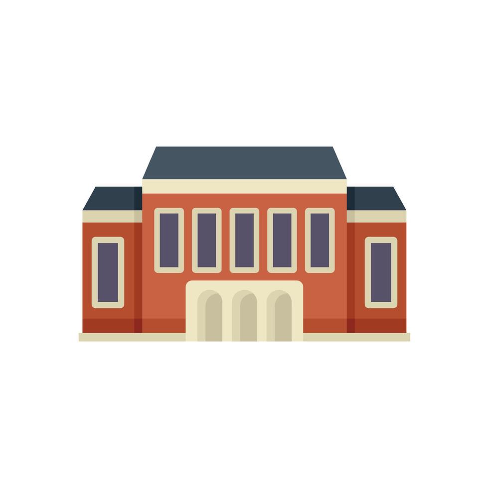 School building icon flat vector. Campus college vector