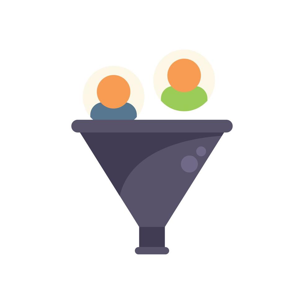 Market funnel icon flat vector. Customer target vector