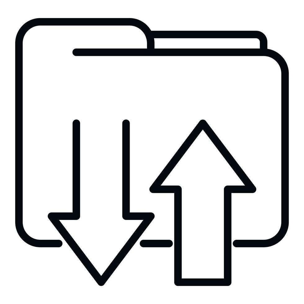 Folder storage icon outline vector. Backup data vector