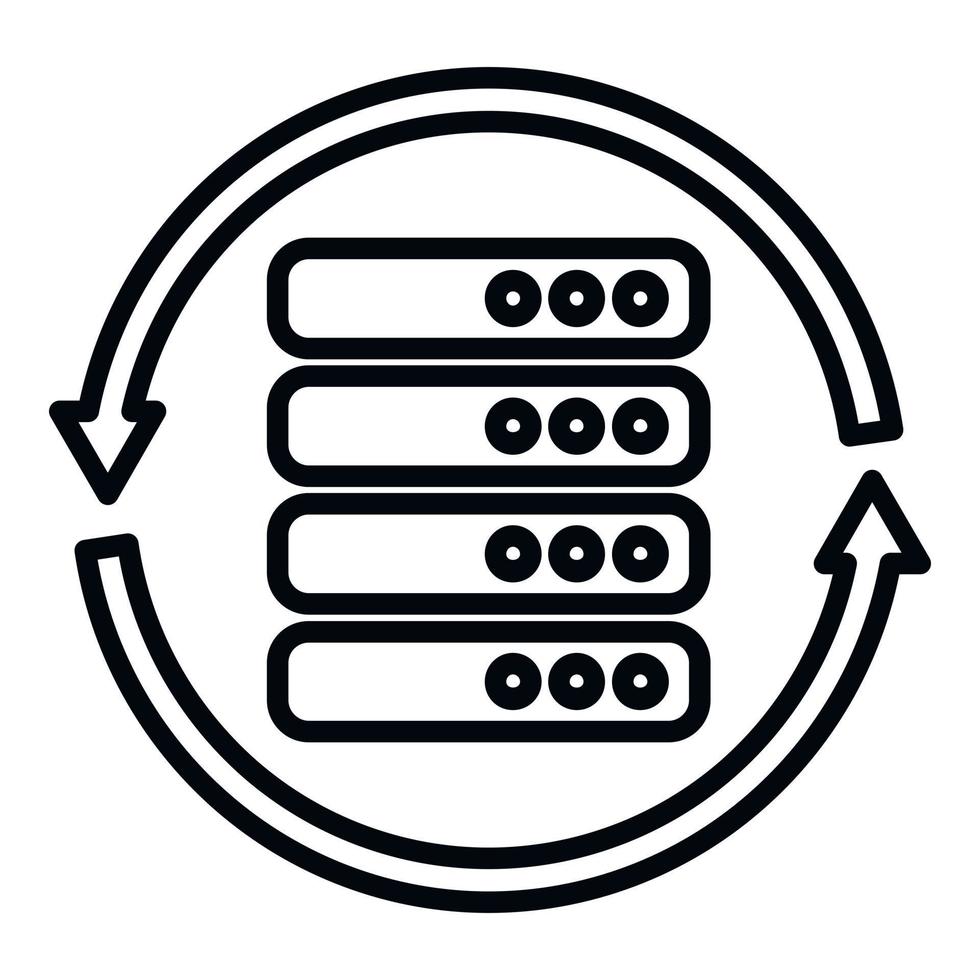 Server restore icon outline vector. Backup data vector