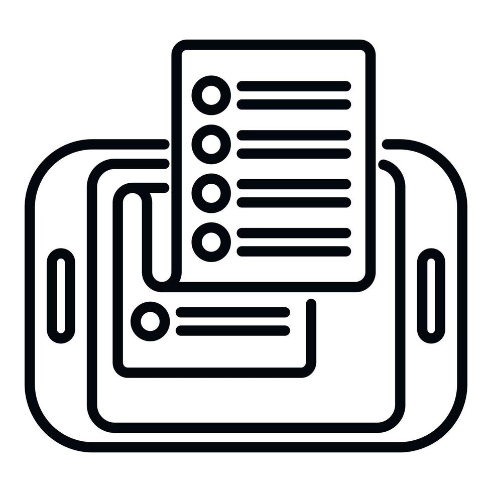 Tablet task schedule icon outline vector. Event person vector