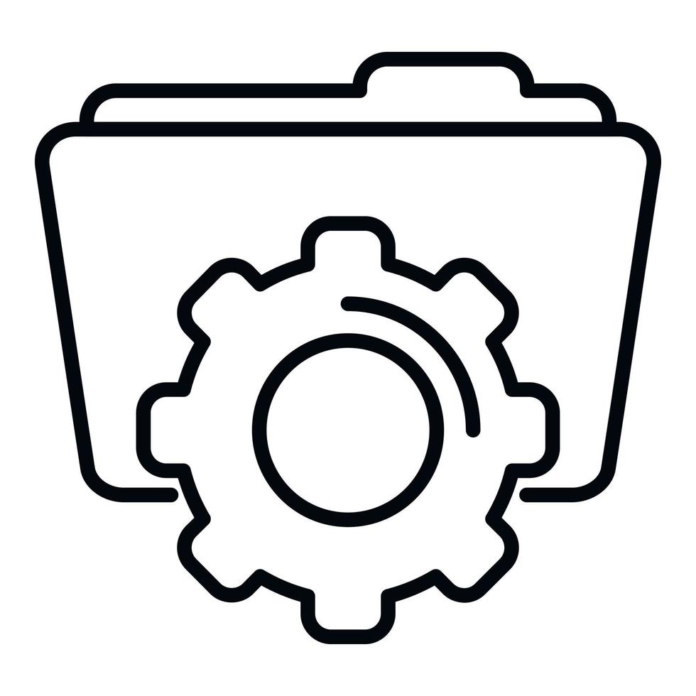 Repair backup icon outline vector. Data cloud vector