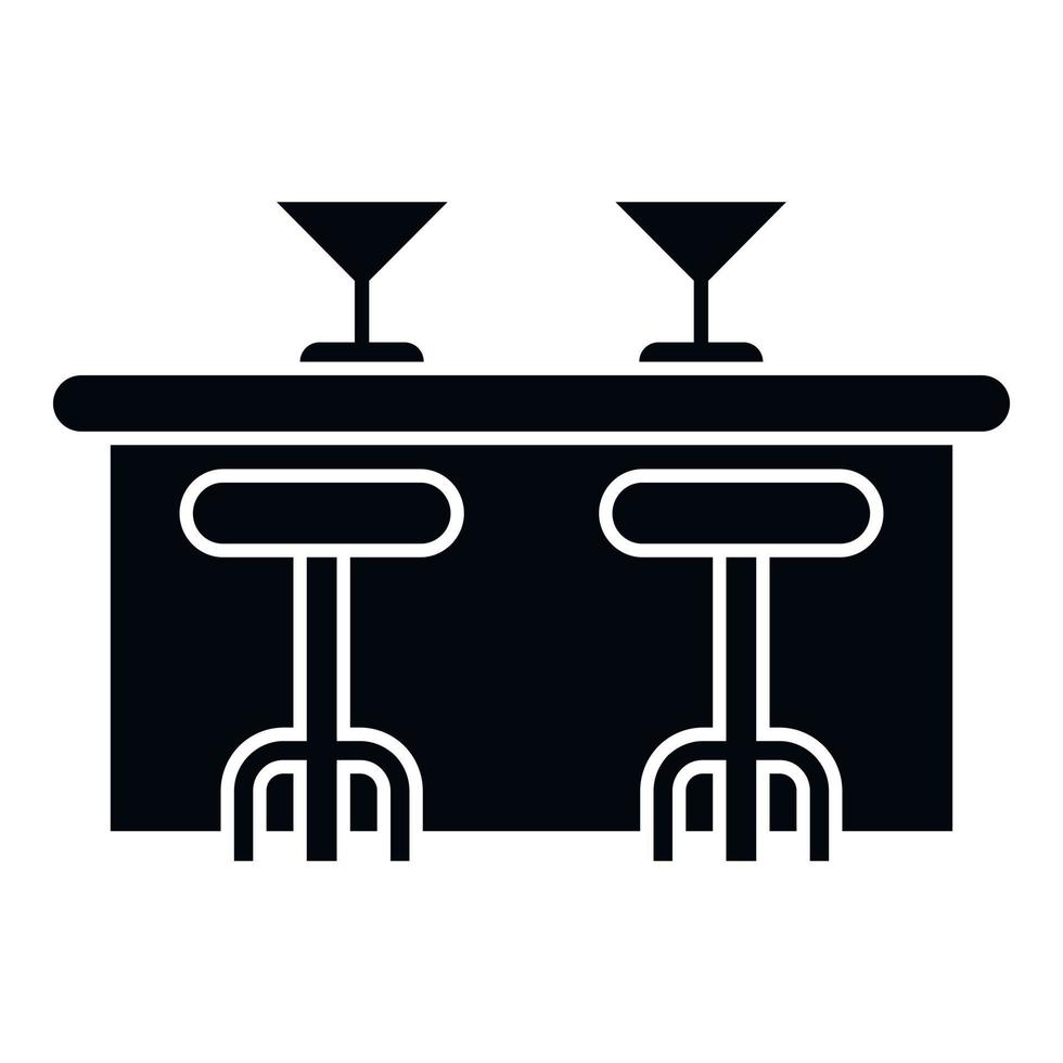 Alcohol bar counter icon simple vector. Cafe table vector
