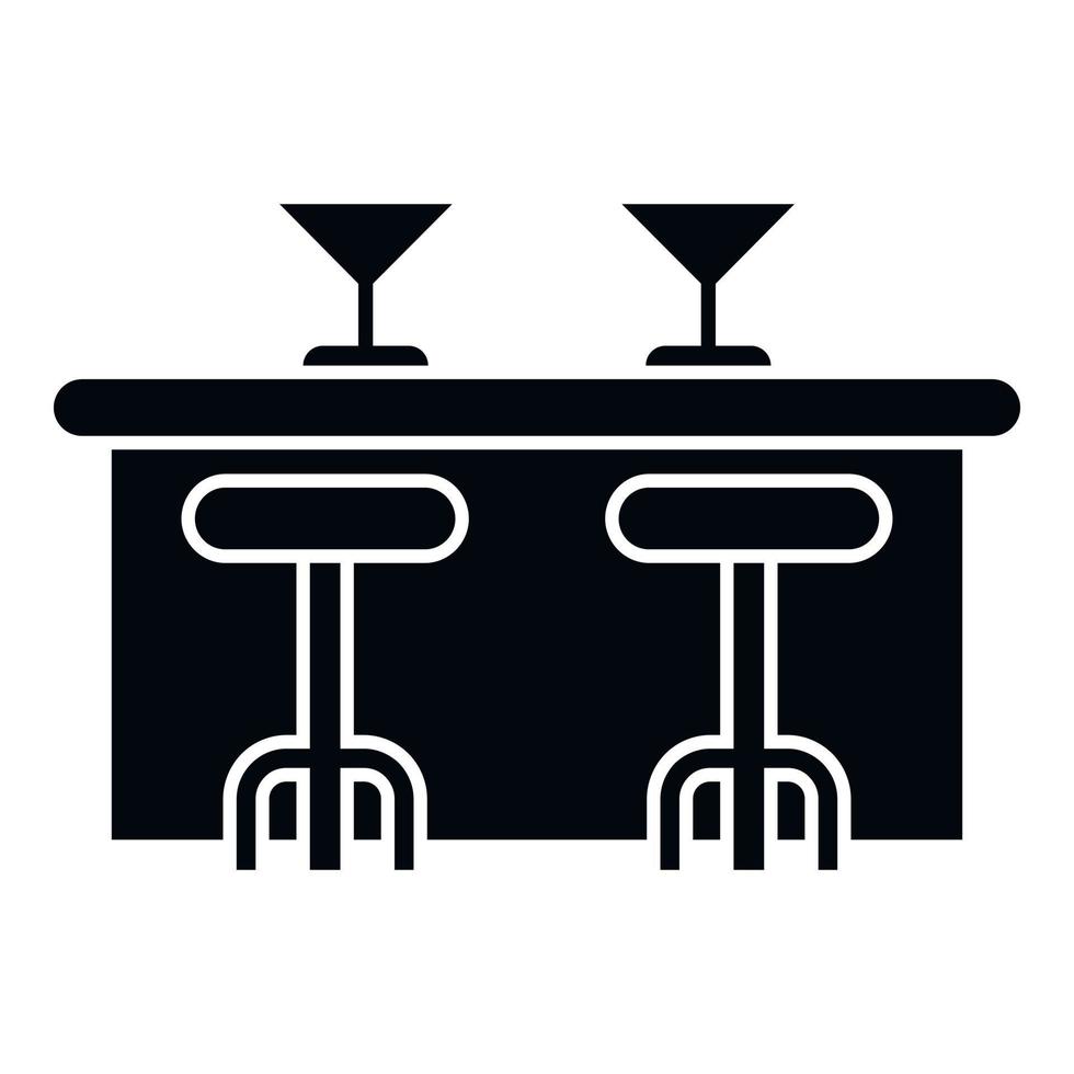 Alcohol bar counter icon simple vector. Cafe table vector