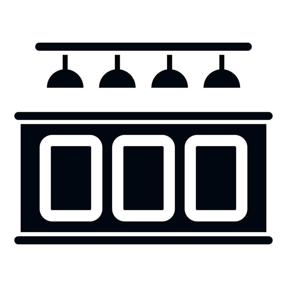 Bar counter interior icon simple vector. Cafe table vector