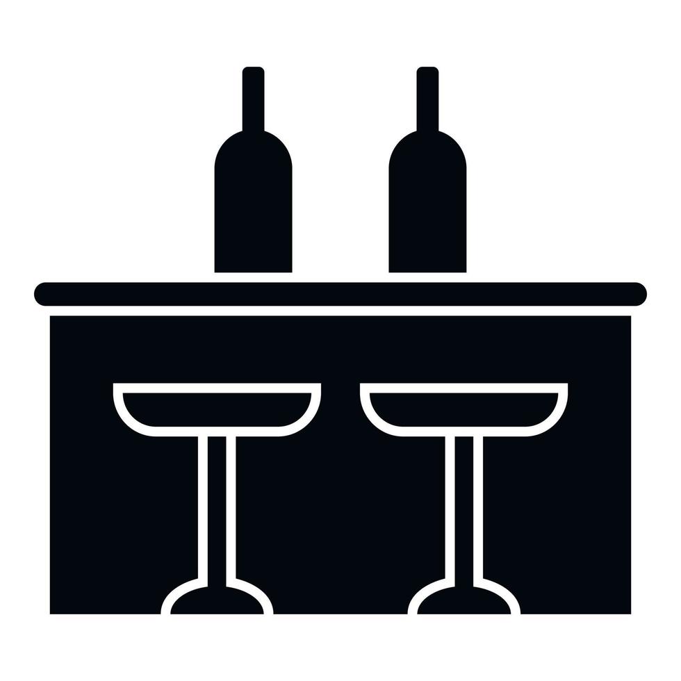 Wine bar counter icon simple vector. Cafe pub vector